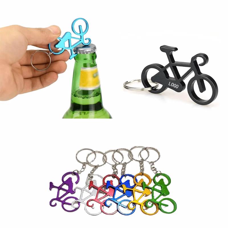 Bicycle Metal Beer Bottle Keychain