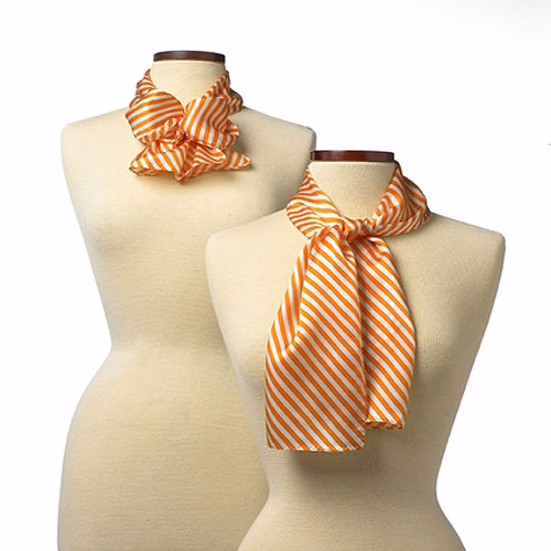 Orange Saville Stripe Polyester Scarf - 8"x45"