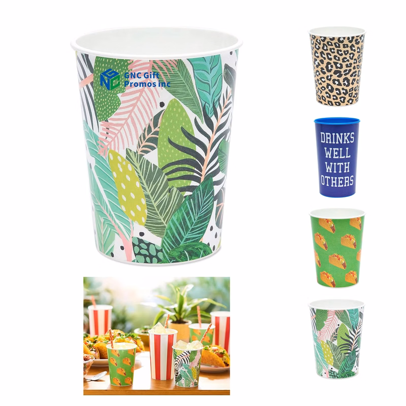 Reusable Plastic Tumblers with Straw