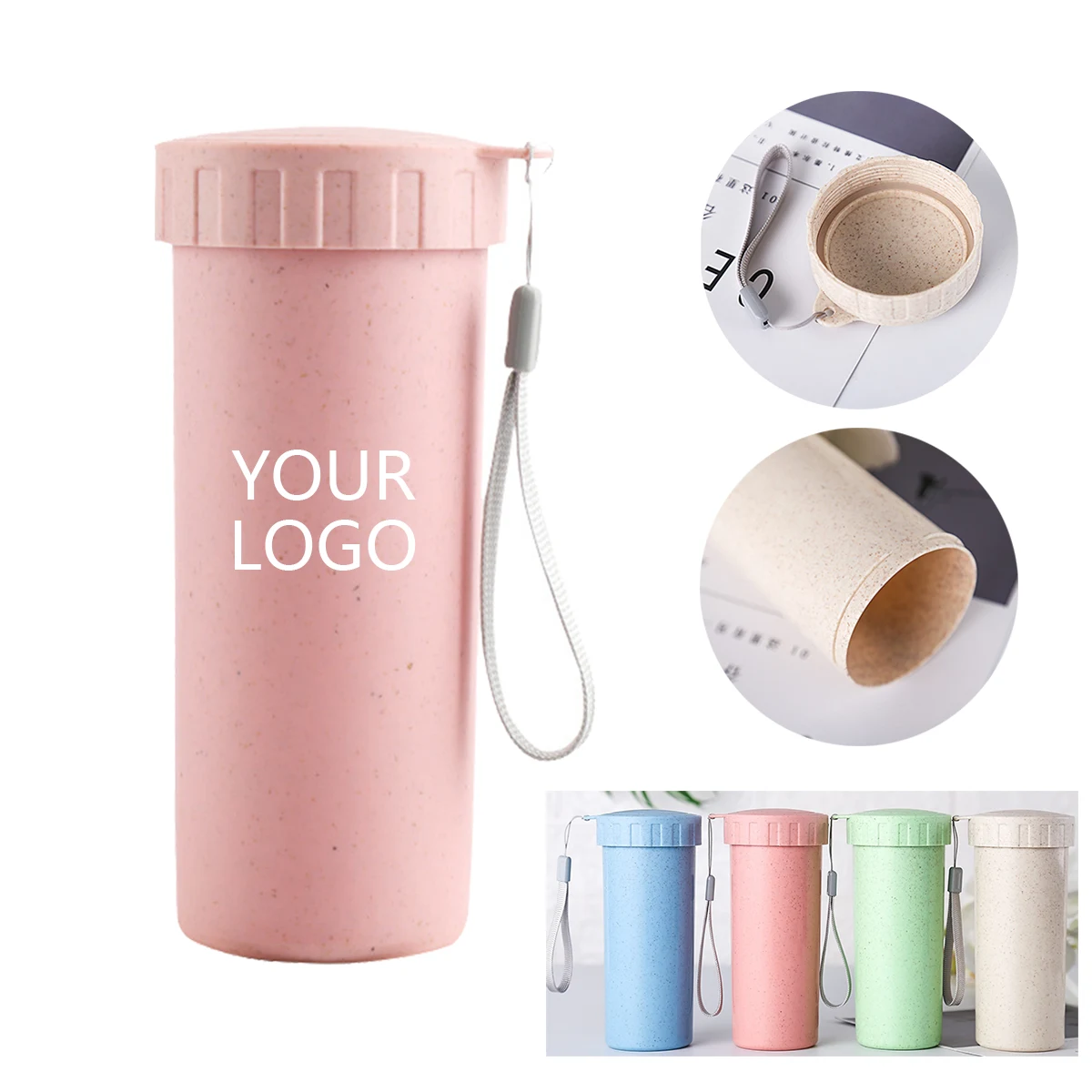 14oz Eco-friendly Wheat Straw Cups 1