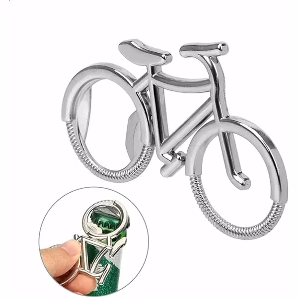 Custom Bike-Shaped Stainless Steel Bottle Opener Keychain — Cycling Themed Bar Essential