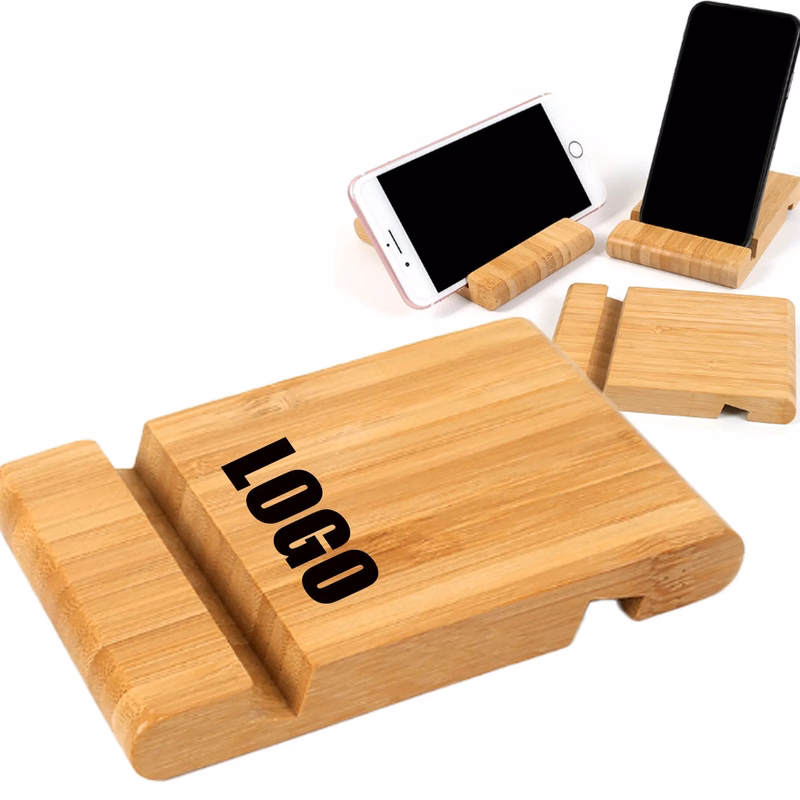 Bamboo Wood Single Tier Cell Phone Holder
