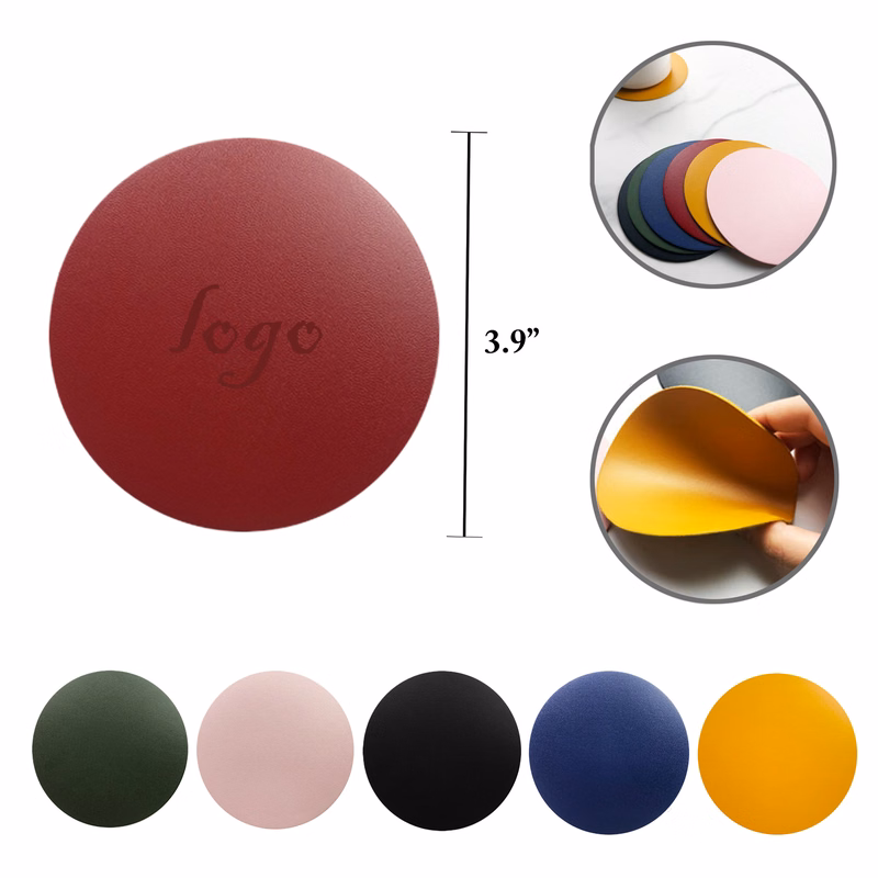 MOQ50 Plastic Round Non-Slip Waterproof Coasters