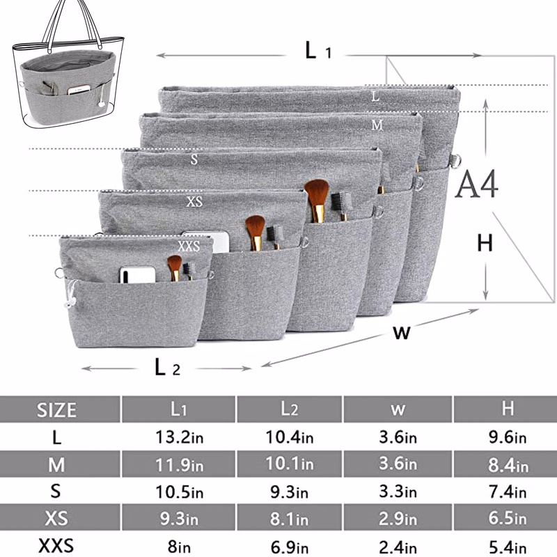 7.09 x 2.95 x 5.71 Inches Purse Bag Organizer Insert with 13 Pockets