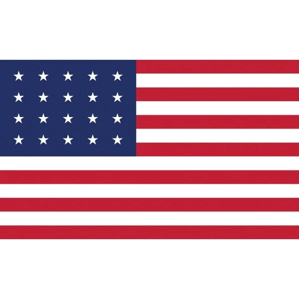 Historical US 20 Stars Flag 1