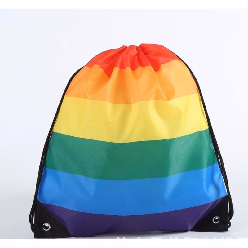 Rainbow Drawstring Sports Backpack