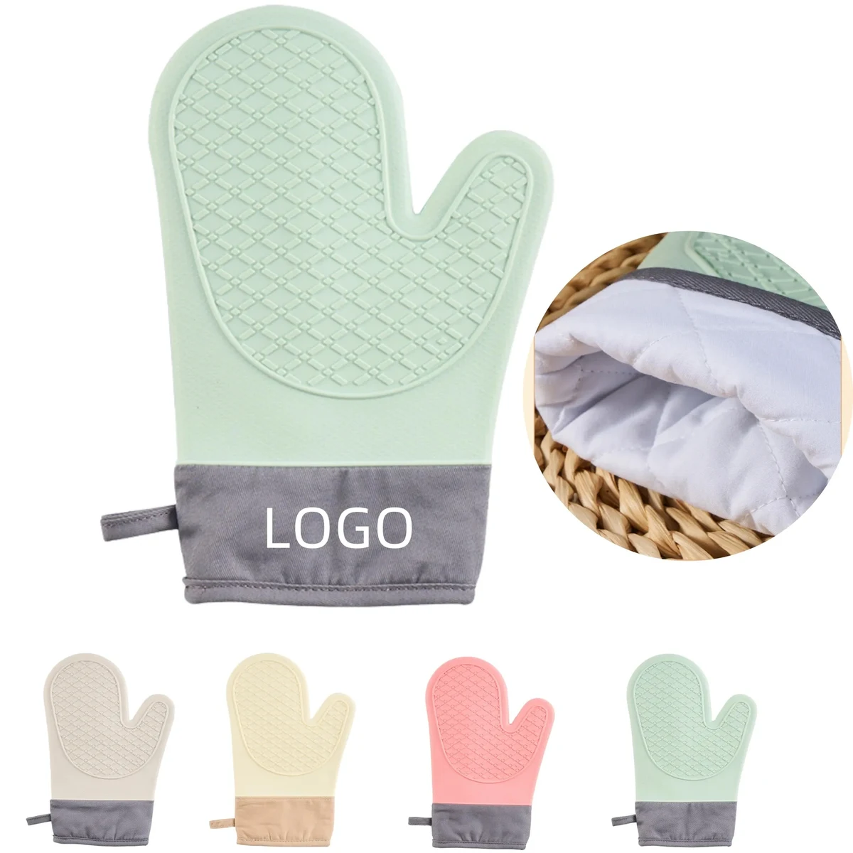 Silicone Heat Insulated Oven Mitts Gloves For Kitchen Baking 1