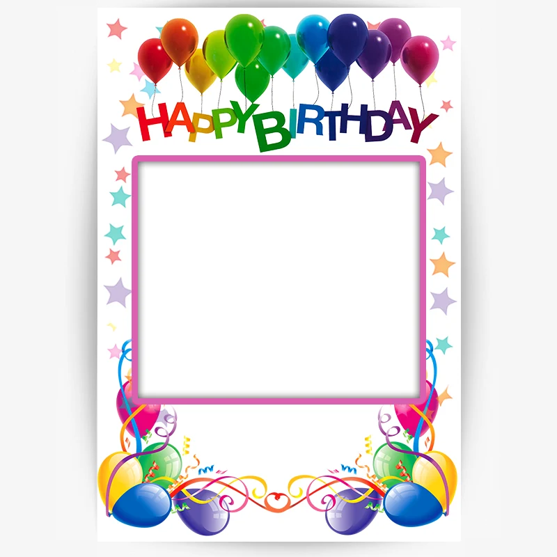 Happy Birthday Selfie Frame Photo Booth and Picture Frame Props For Birthday Party 2"W x 3"H White 1