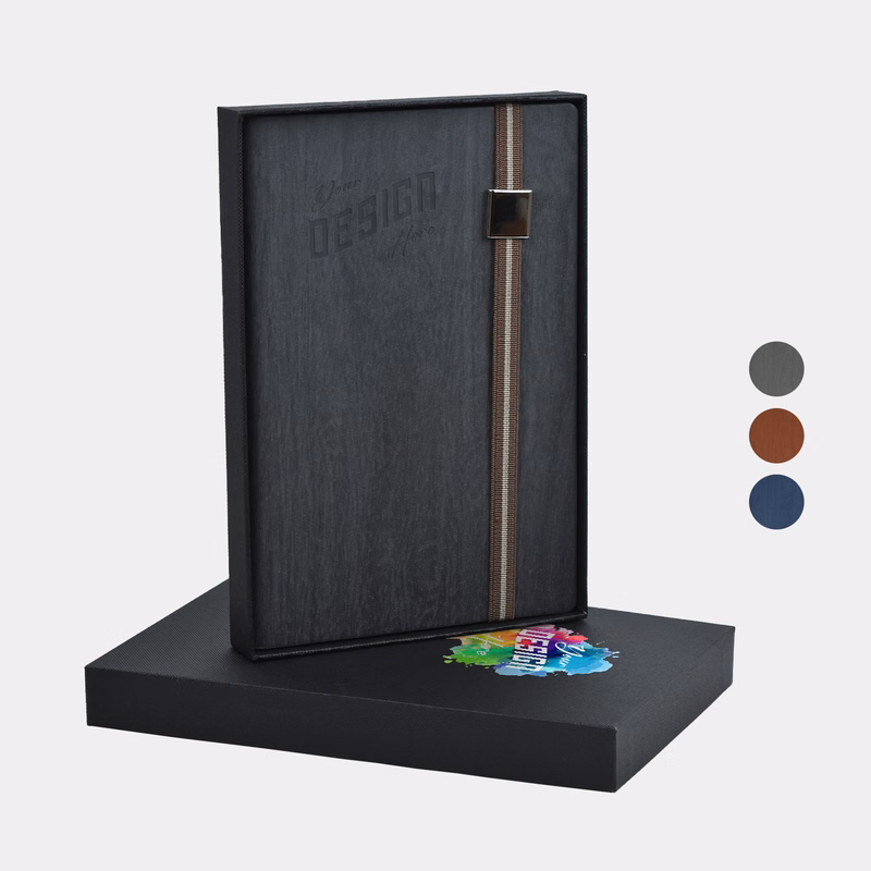 TiTUS® Melange PU Leather A5 Executive Notebook — Elastic Band & Gift Box