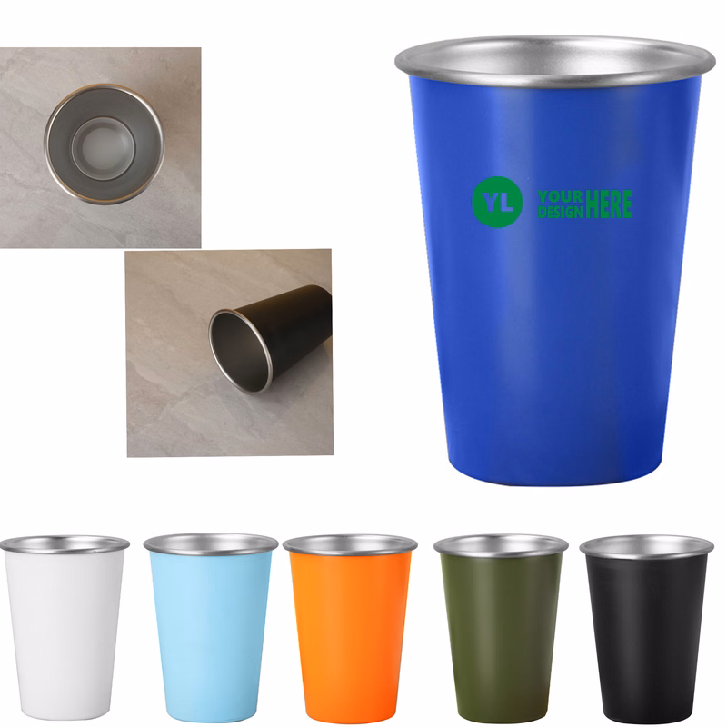 Stainless Steel Beer Cups Customizable Logo