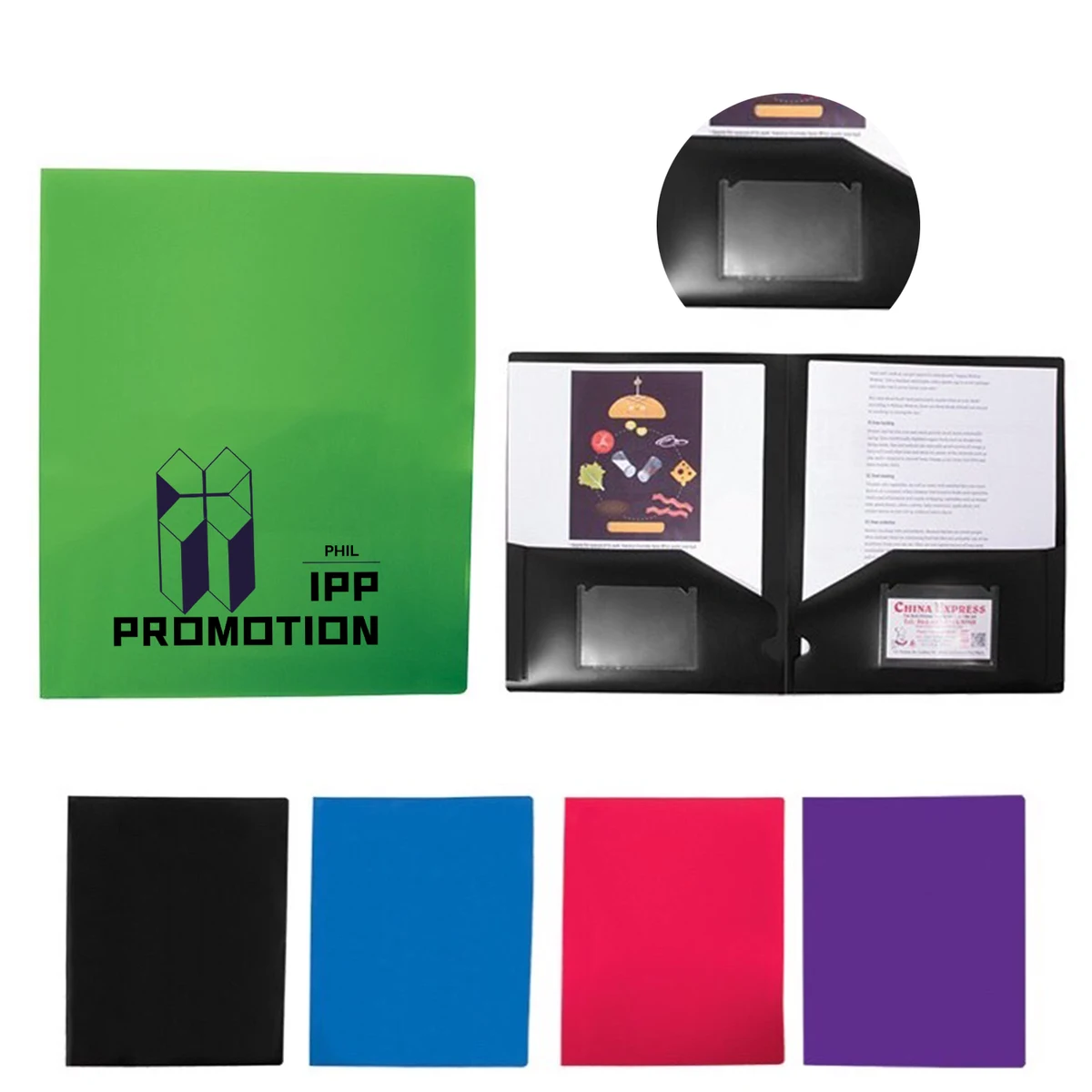 2-Pocket Folder with Business Card Slots 1