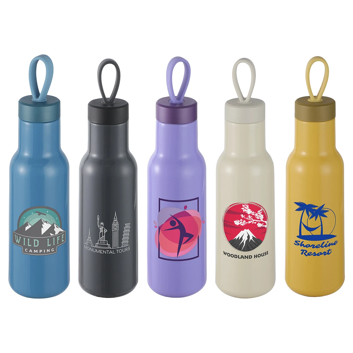 Cameo 23 oz PLA Sports Bottle with Silicone Loop Handle, custom plastic water bottle with logo imprint 1