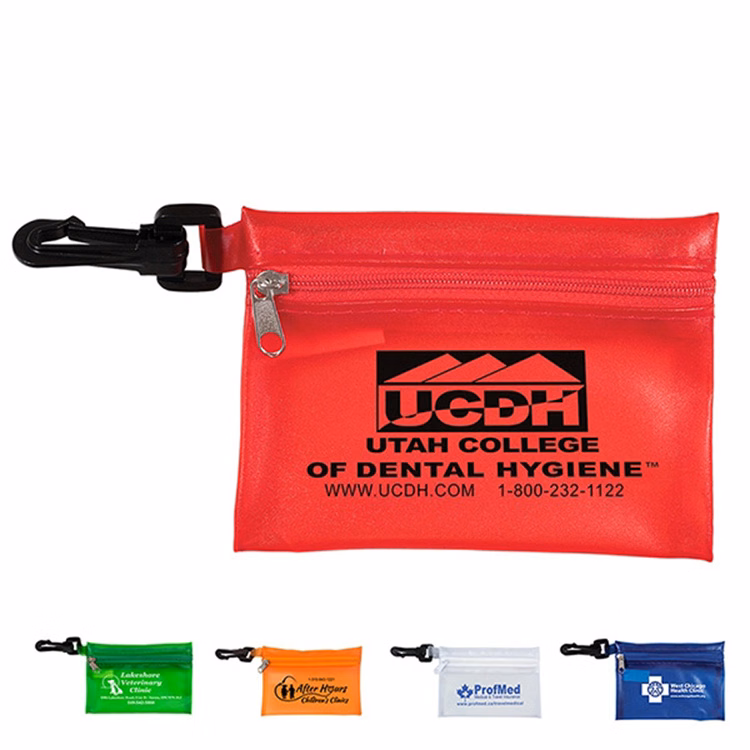 Translucent Zipper Storage Pouch with Plastic Hook