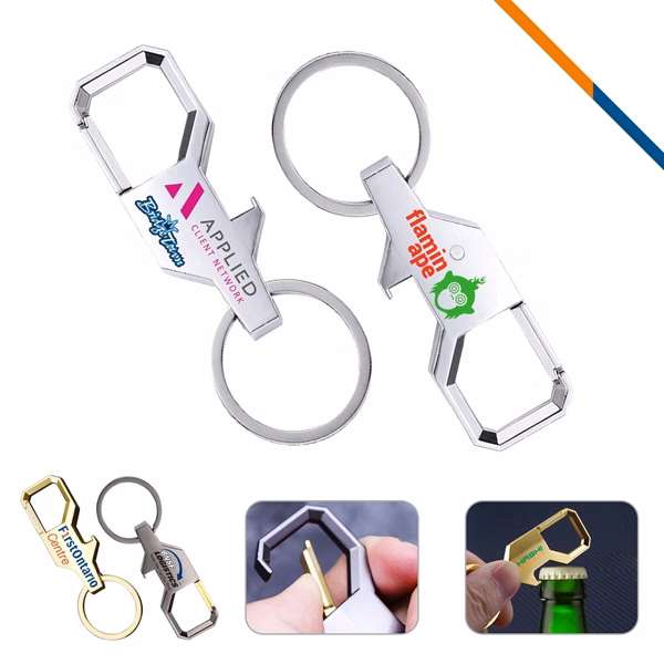 Custom Metal Manta Keychain with Bottle Opener — Multi-Purpose Nautical Giveaway