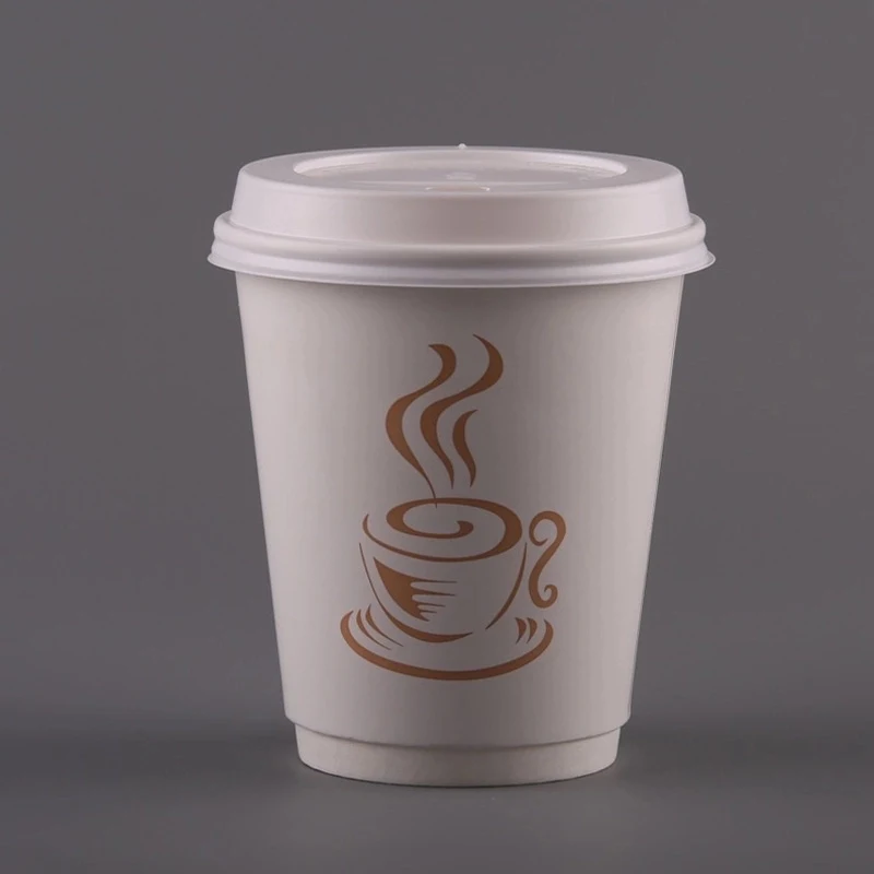 8 oz Double Wall Paper Coffee Cup with Lid 1