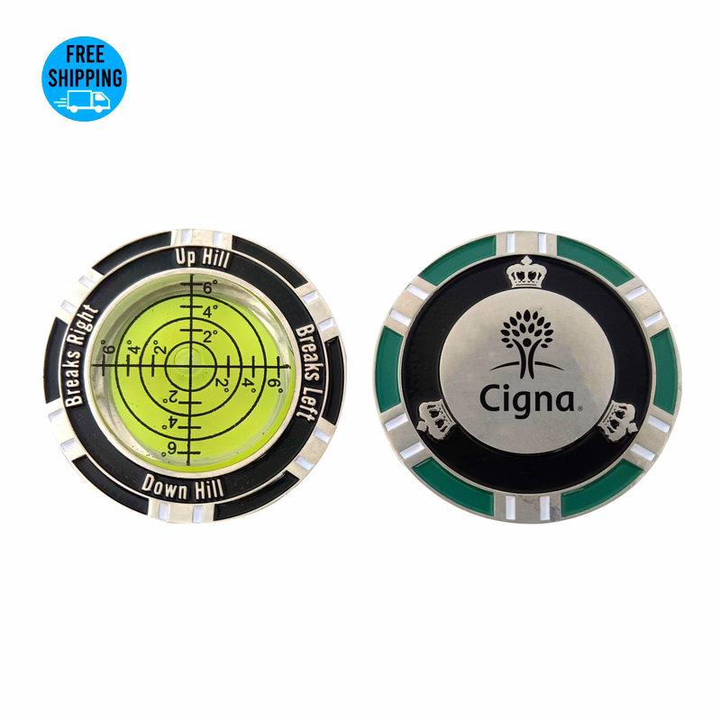 Golf Ball Marker with High Precision Green Reading Aid