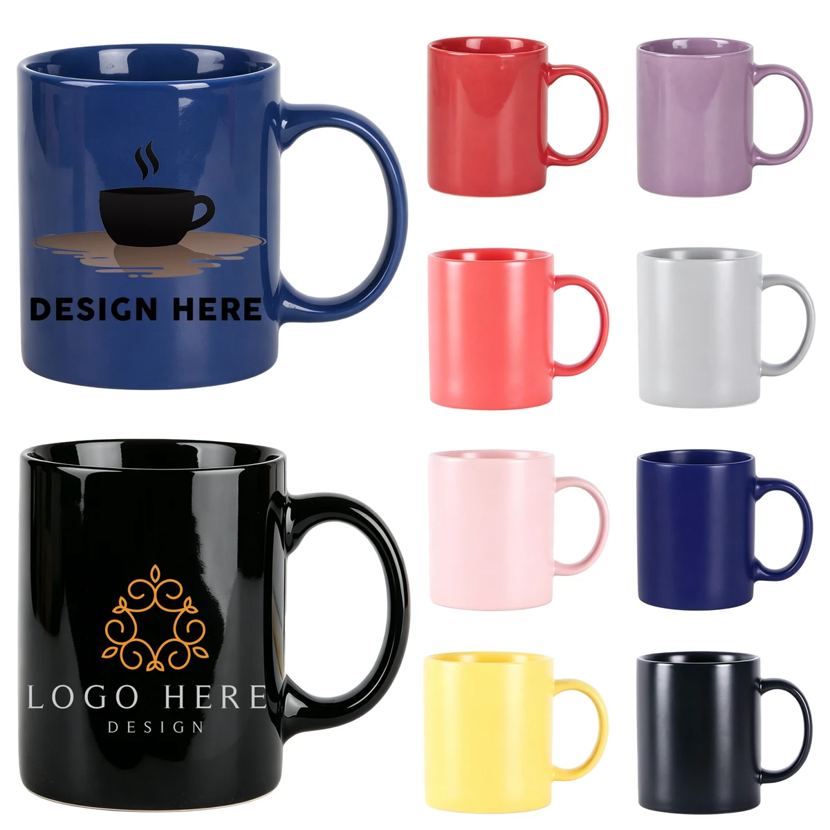 11 oz. Ceramic Mug with Comfort Grip Handle 1
