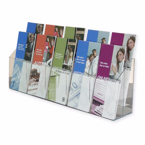 2-Tiered 10 pocket Wall Mount Brochure Holder