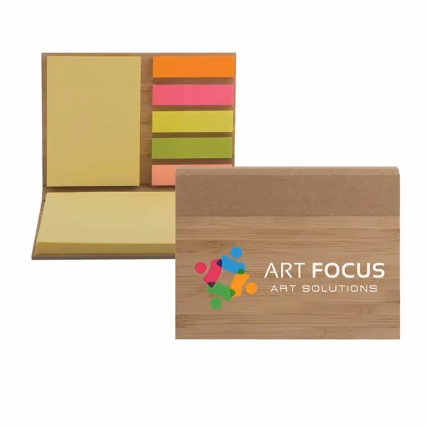 Eco-friendly Bamboo Covered Sticky Note Pad
