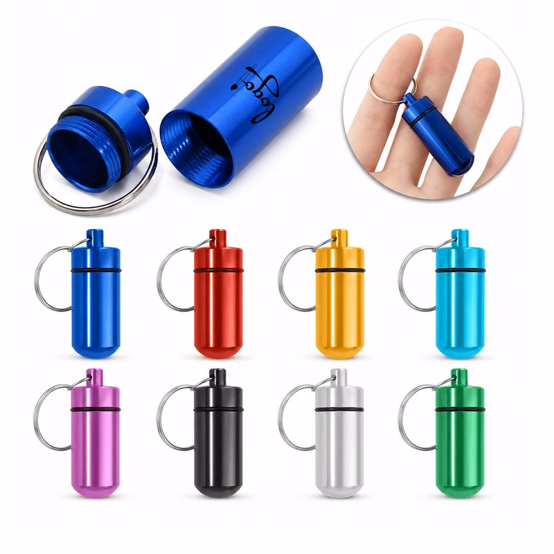 Aluminum Pill Holder Keychain