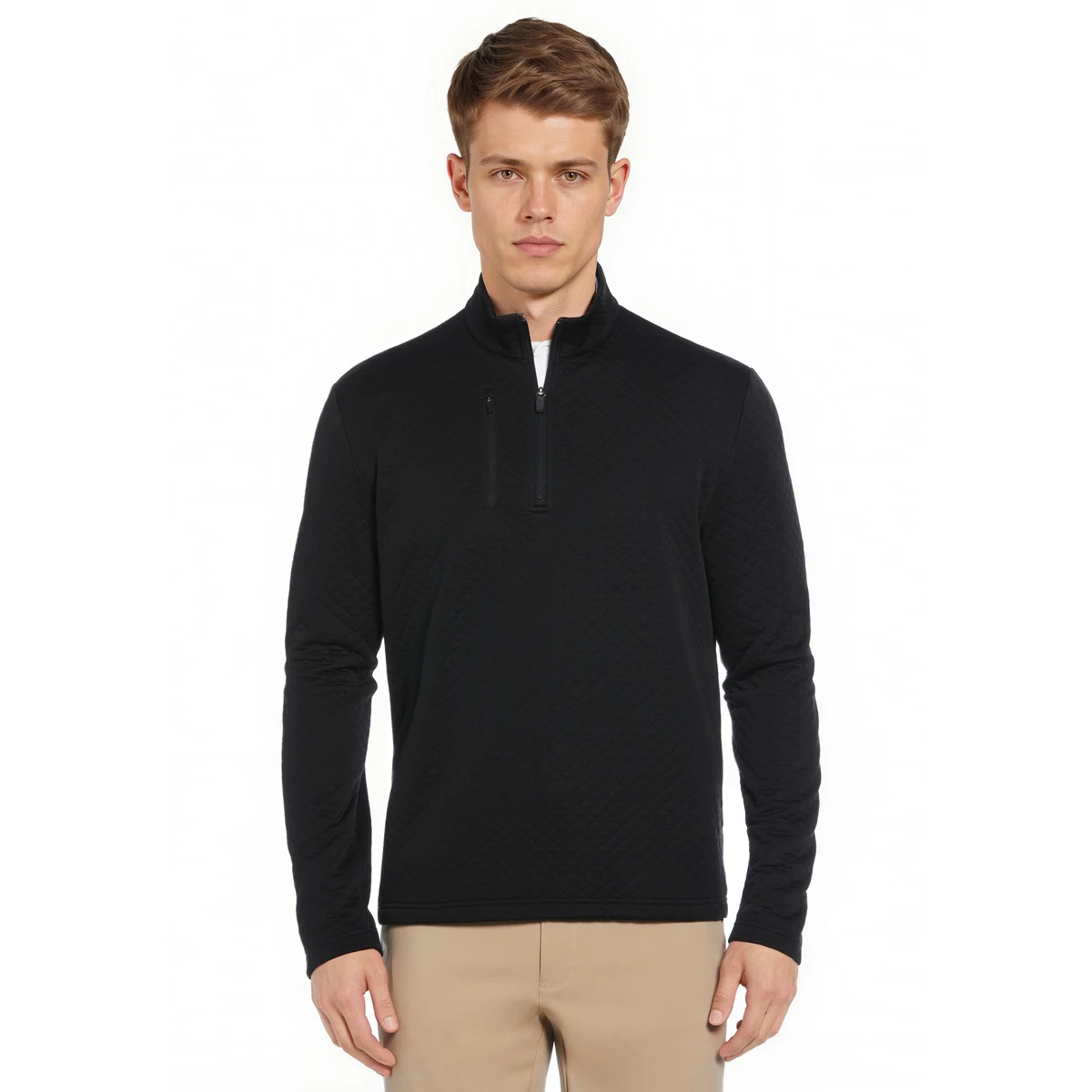 Mid-Weight Diamond Quilted Fleece 1/4 Zip, custom hoodie or sweatshirt with logo imprint 1