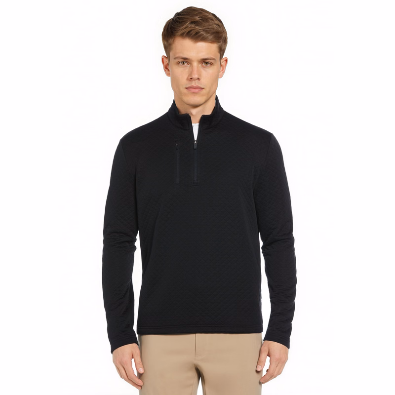 Mid-Weight Diamond Quilted Fleece 1/4 Zip
