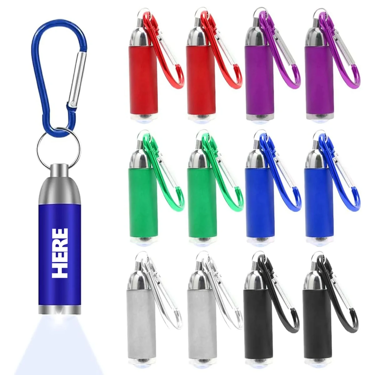Mini LED Keychain Flashlight With Carabiner 1