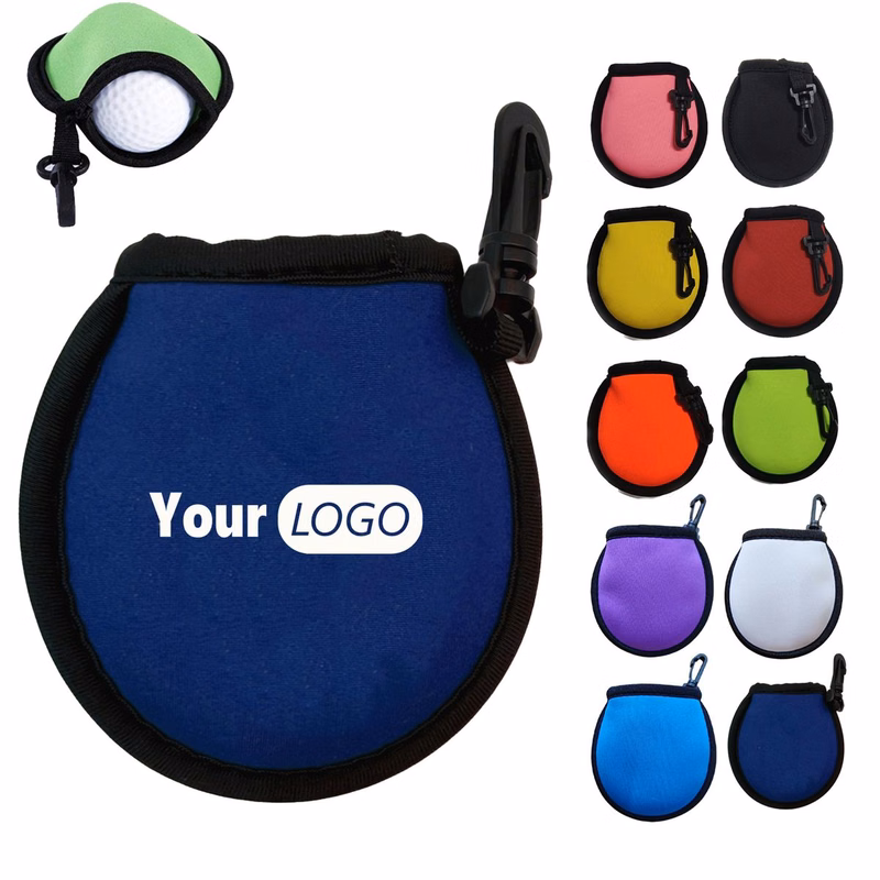 Neoprene Golf Ball Pouch Hook Attached Storage Sack