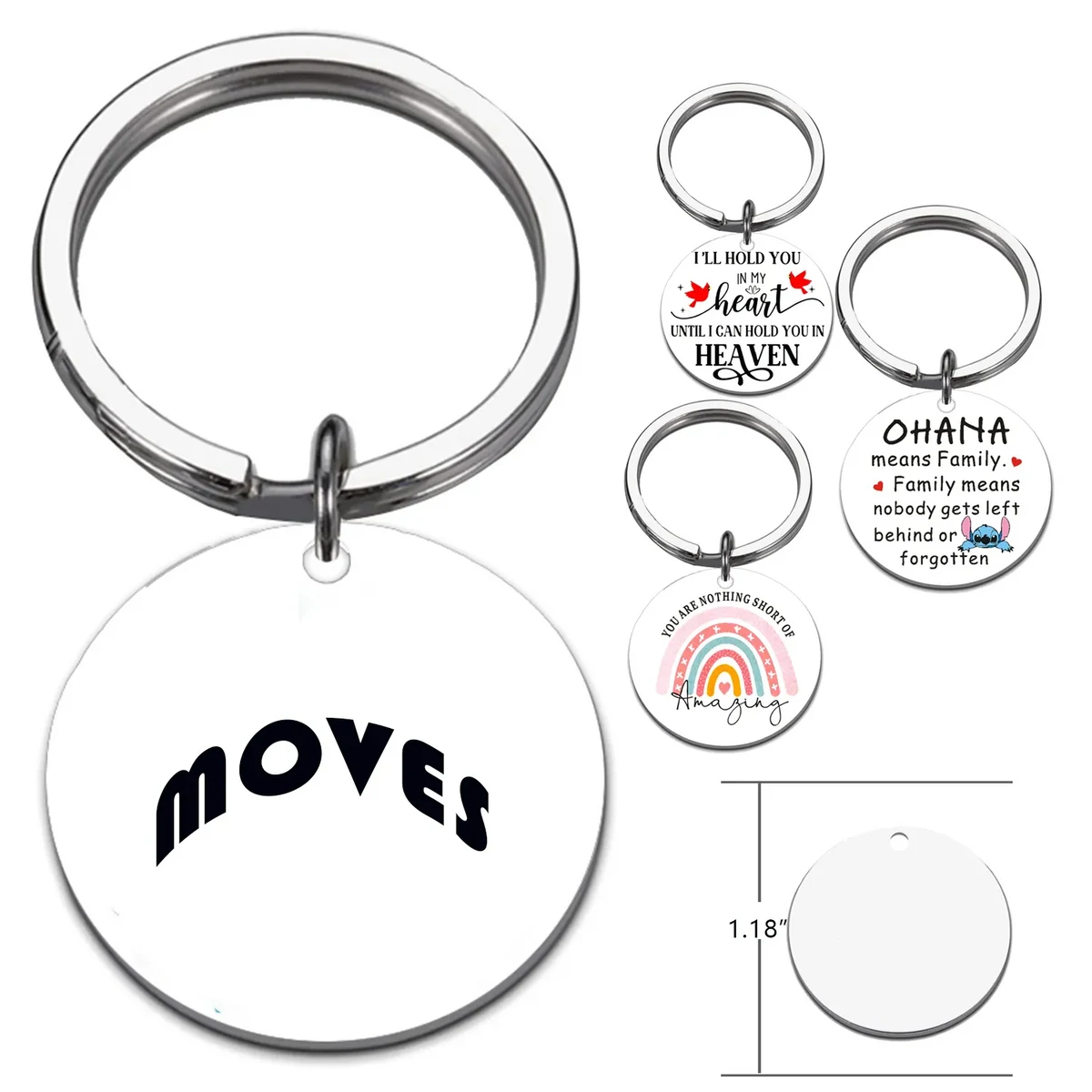 Color Printing Round Stainless Steel Keychain 1