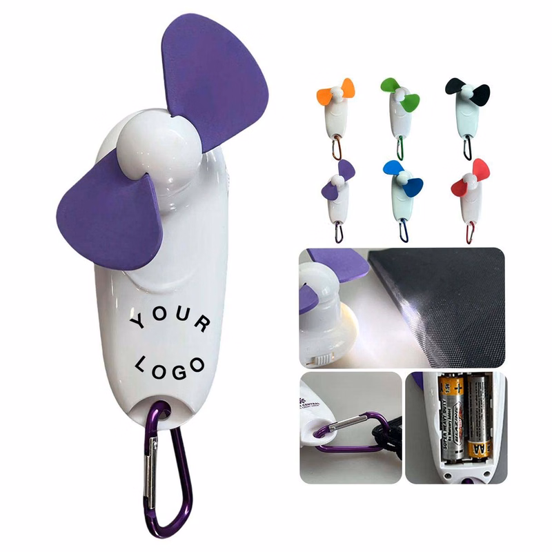 Rechargeable Portable Fan with Carabiner Hook