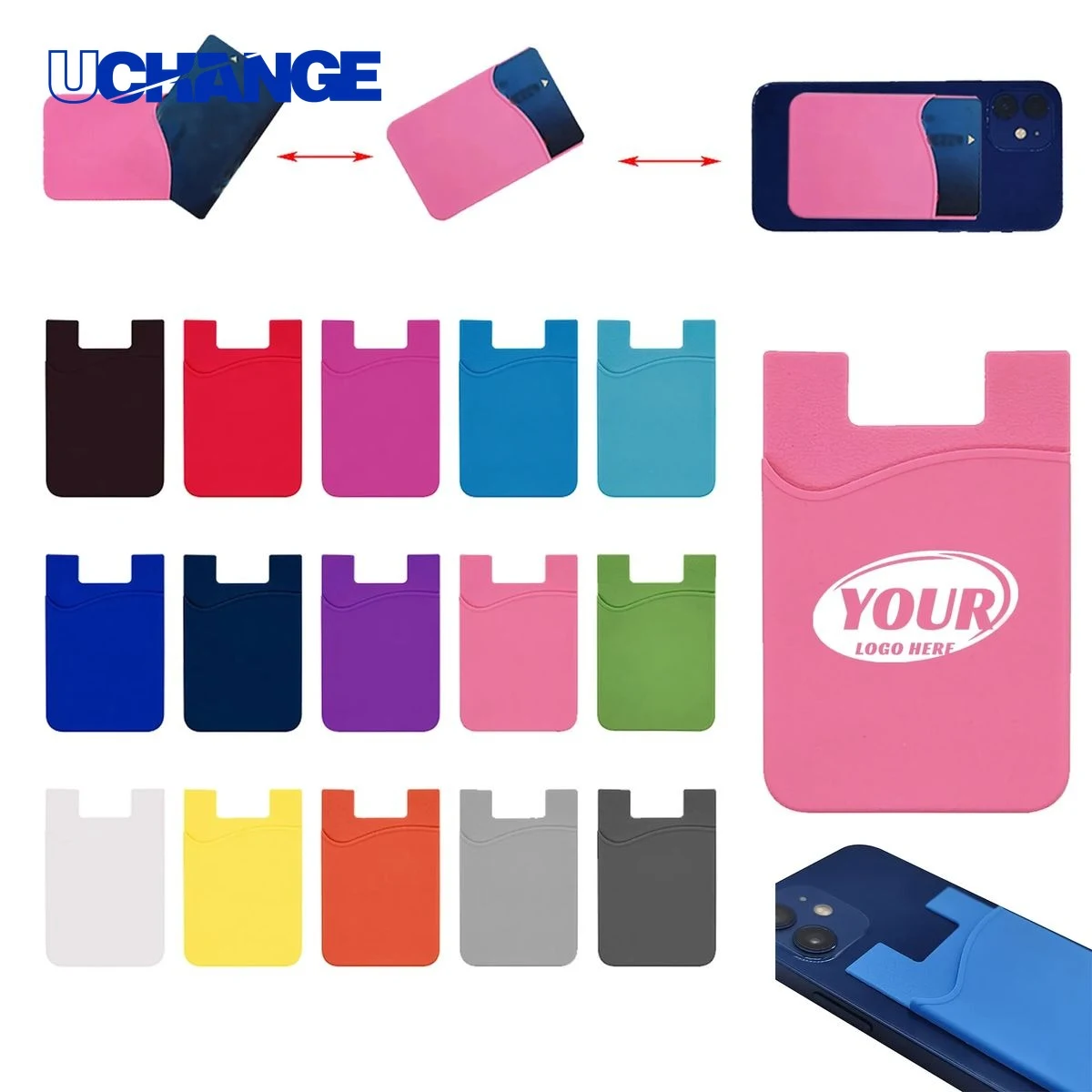 Silicone Smart Phone Wallet Card Holder Case 1