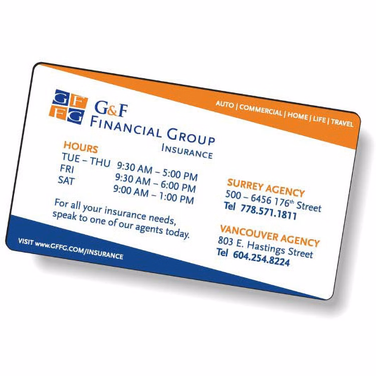 White Magnetic Business Cards with Round Corners & Edge Bleed