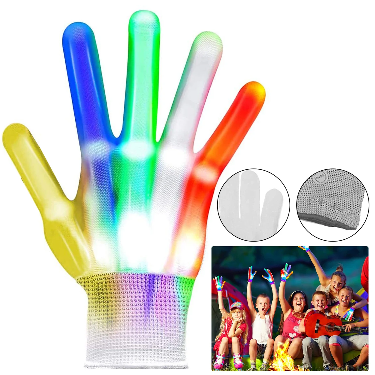 Colorful Flashing Light Up LED Gloves 1