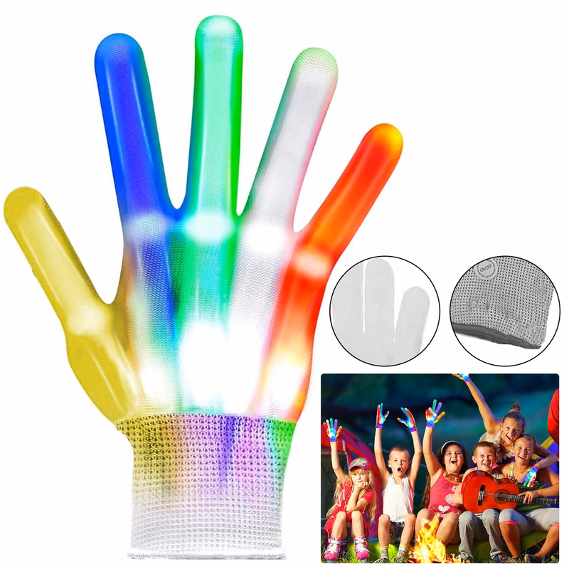 Colorful Flashing Light Up LED Gloves