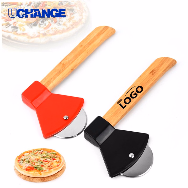 Pizza Cutter with Bamboo Handle Tool