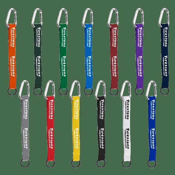 3/4" Sewn Polyester Keychain with Metal Split-Ring and Carabiner