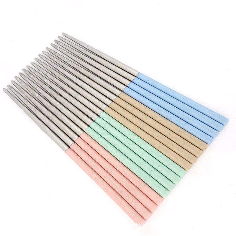 Stainless Steel and Wheat Straw Chopsticks