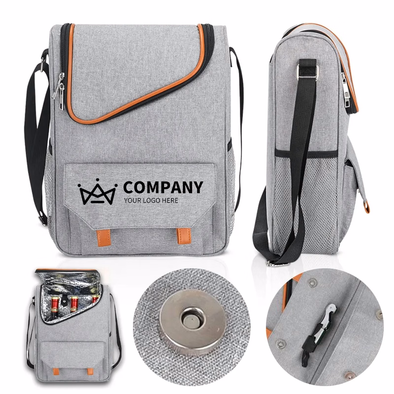 Custom Portable Three Bottles Red Wine Cooler Insulated Bag