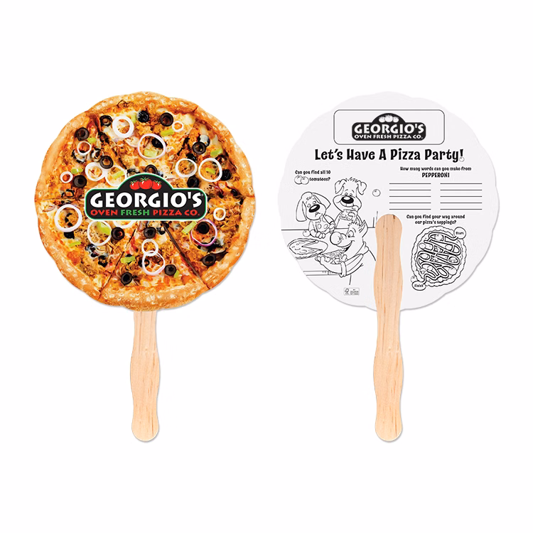 Pizza Shaped Hand Fan