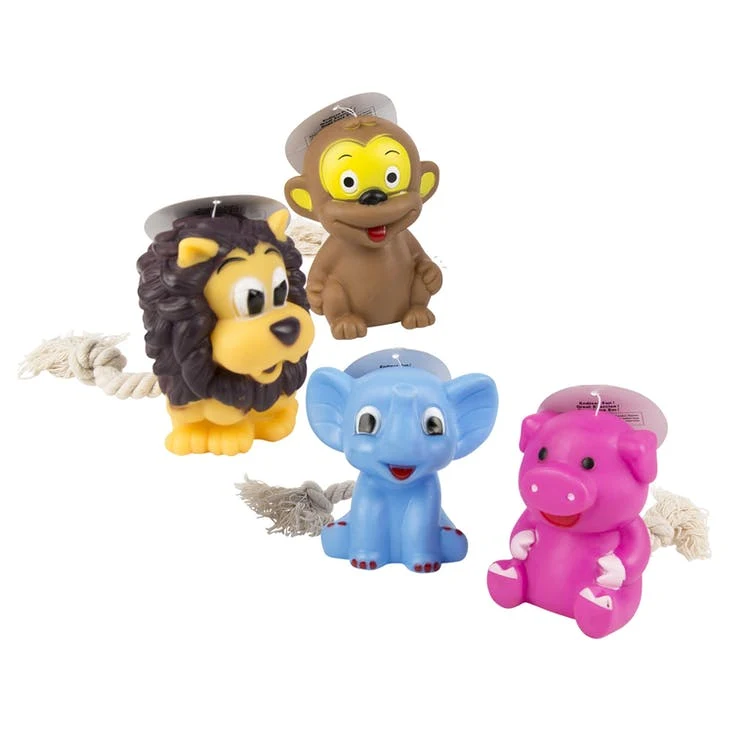 Dog Chew Toys - Animals with Rope Tail 1