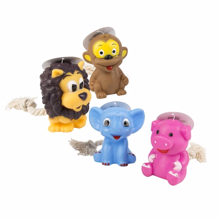 Dog Chew Toys - Animals with Rope Tail