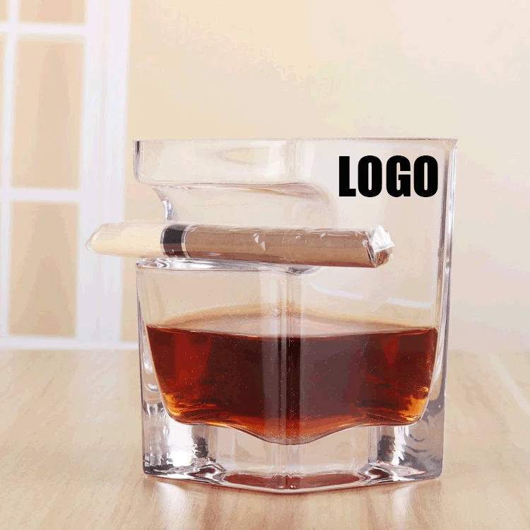 Whiskey Cigar Glass with Rest Holder/Old Fashioned Whiskey Glass 1