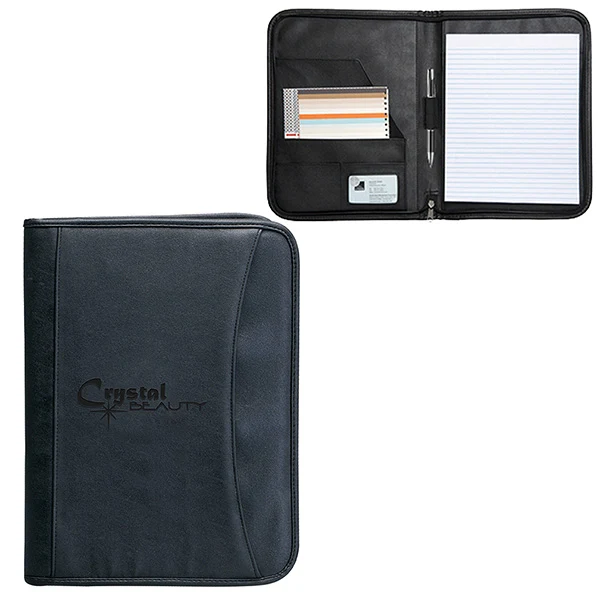 Zippered Notepad Portfolio: Koskin with 1" Gusset 1