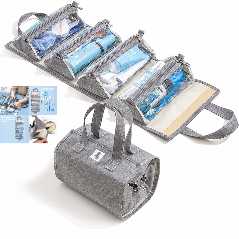 Hanging Roll-Up Makeup Bag