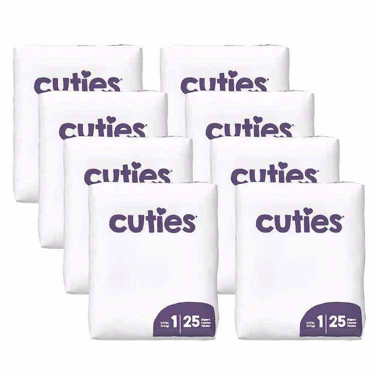 Cuties Diapers - Size 1 8-14 lbs. 200 Diapers
