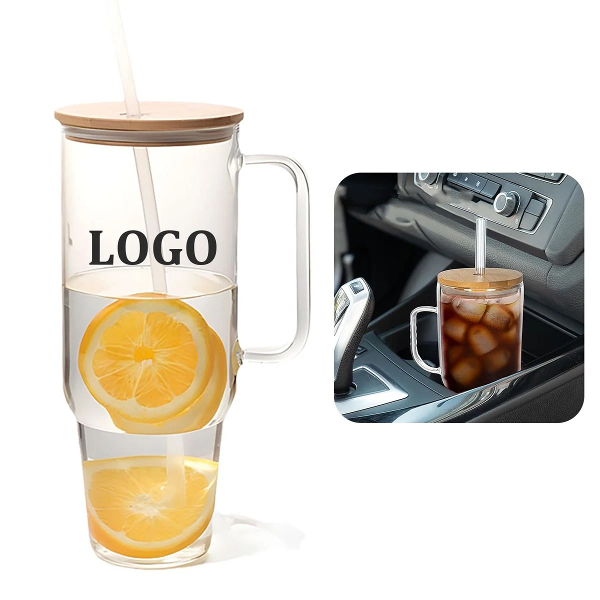 40 Oz. Glass Tumbler With Handle 1