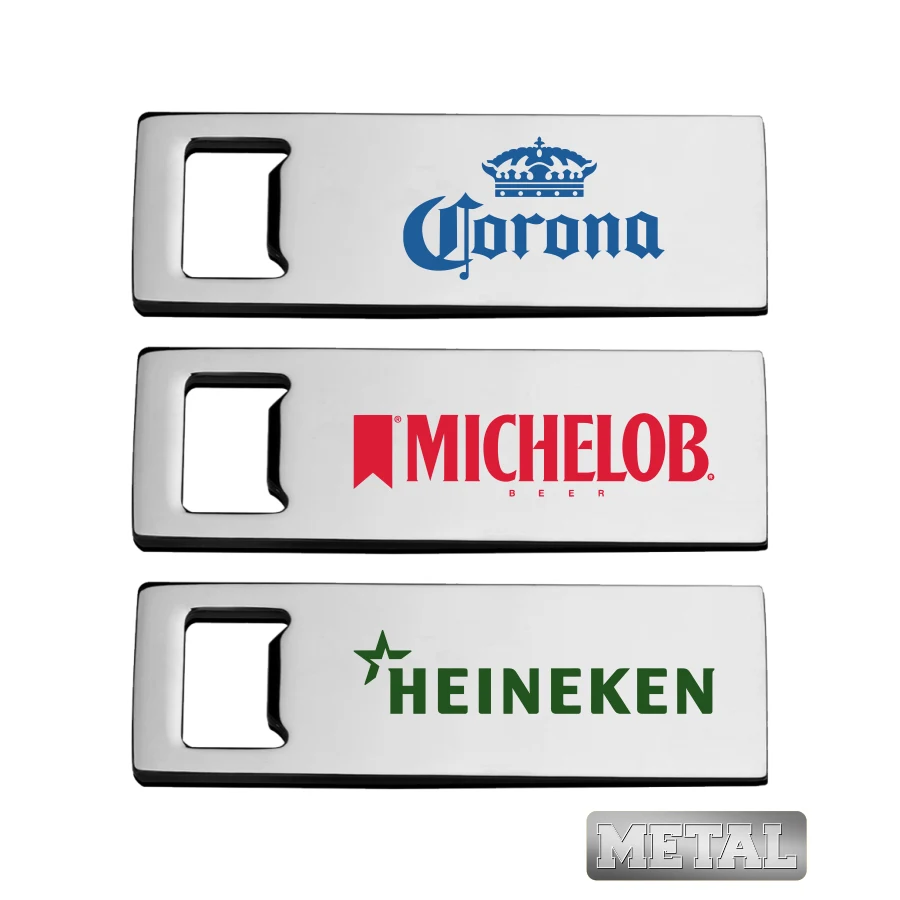 Metal Sleek Beer Bottle Opener - Full Color 1