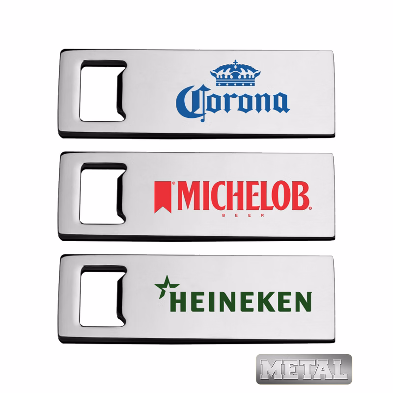 Metal Sleek Beer Bottle Opener - Full Color