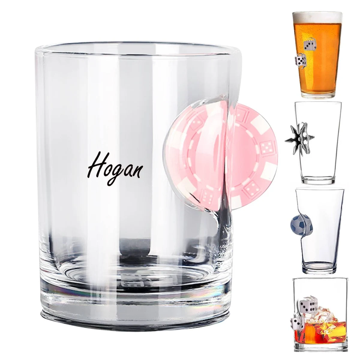 Embedded in hand-blown whiskey glasses 1