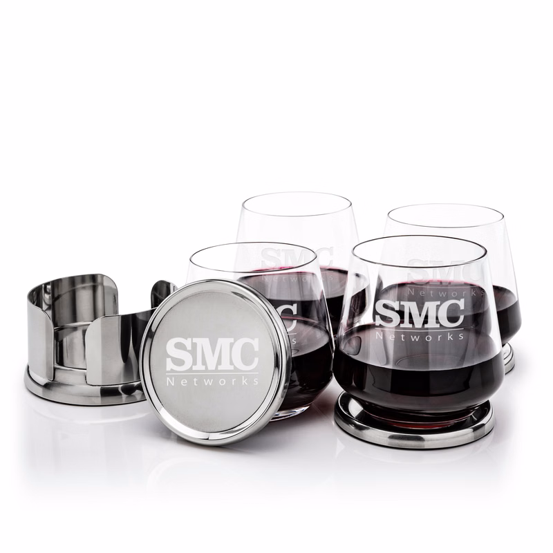 Baldoni Coasters & Tucson Stemless Wine Set